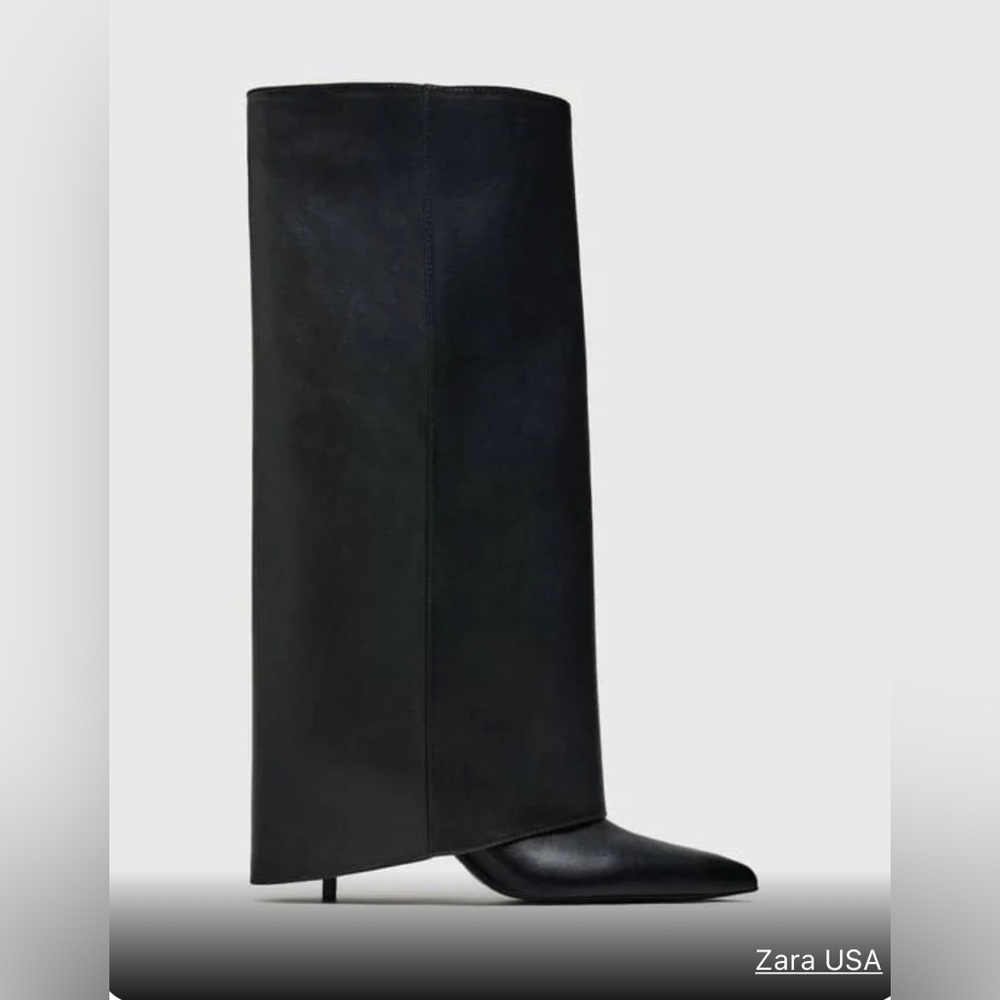 Not for sale I want  them Zara Women's Heeled Gaiter Boots size eu 41/42 US : 11